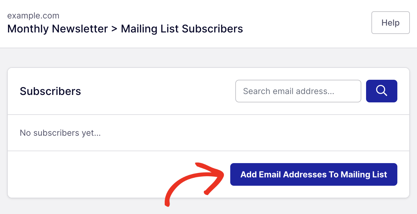 Adding email addresses to a mailing list