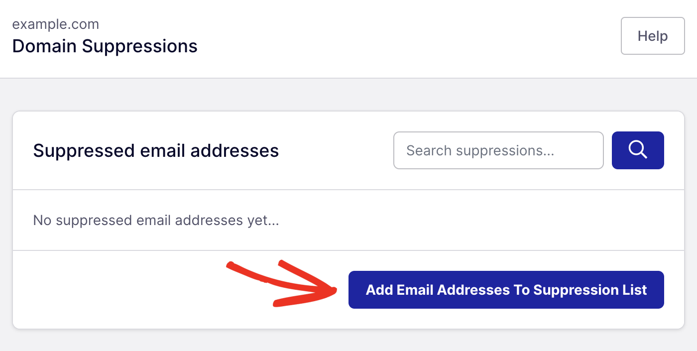 Adding email addresses to your suppression list