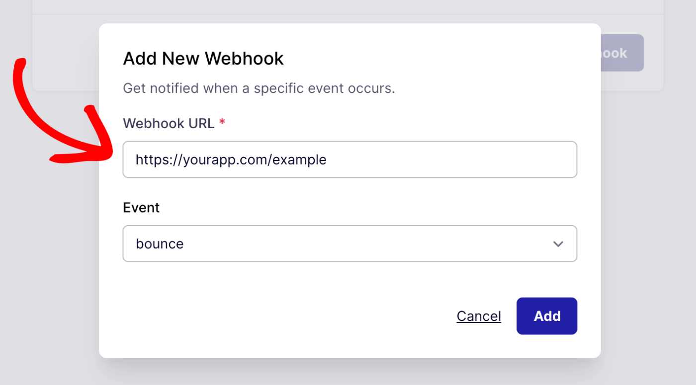 add webhook url