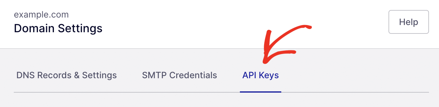Opening the API Keys settings