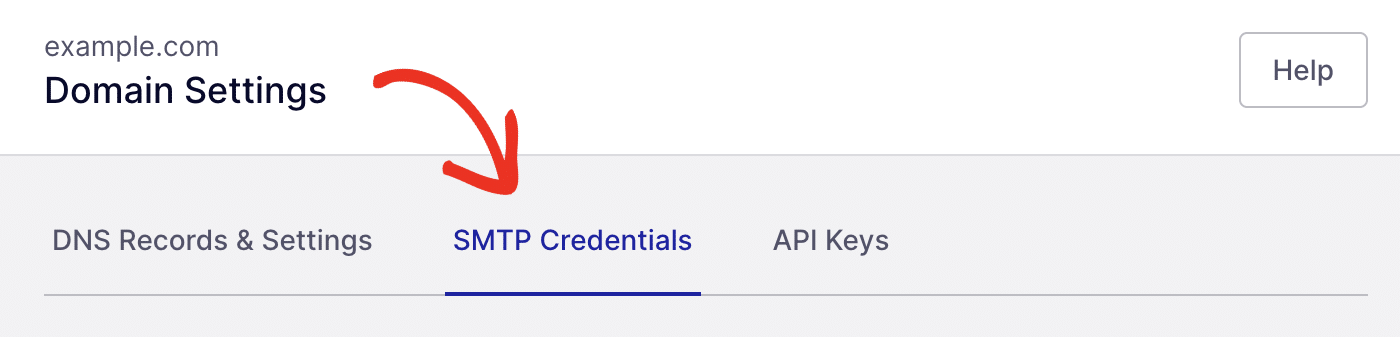 SMTP credentials in Domain Settings