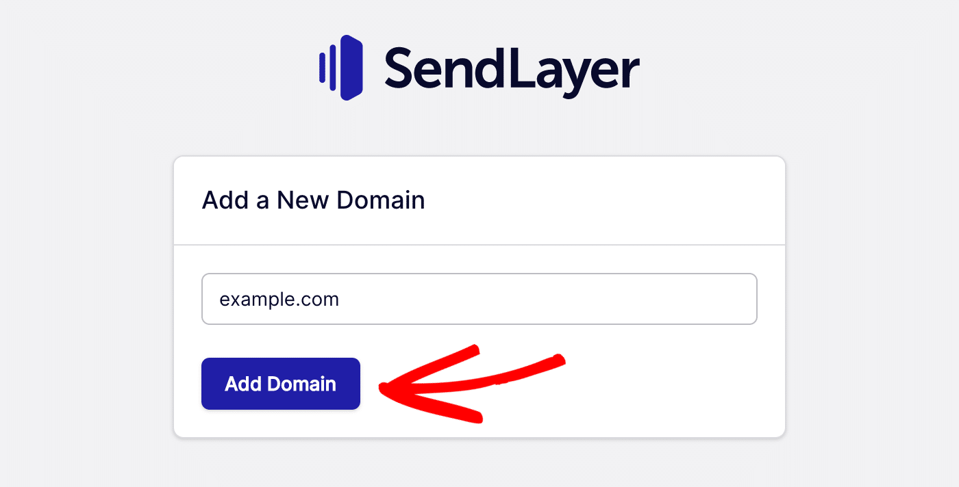 click add domain button