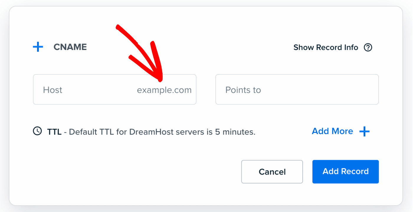 domain appended to dns record