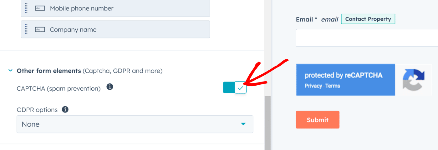 HubSpot CAPTCHA
