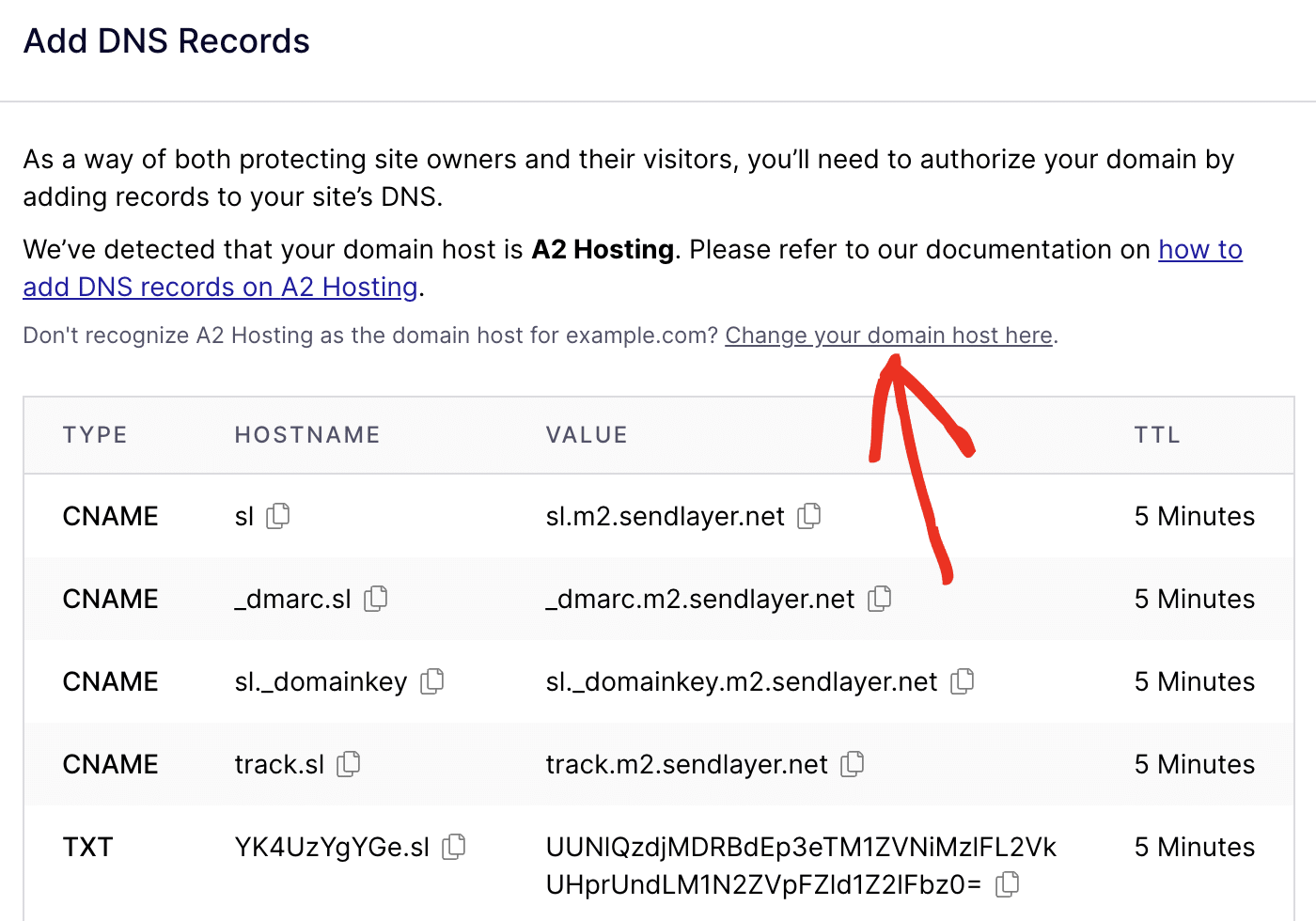 Change domain host