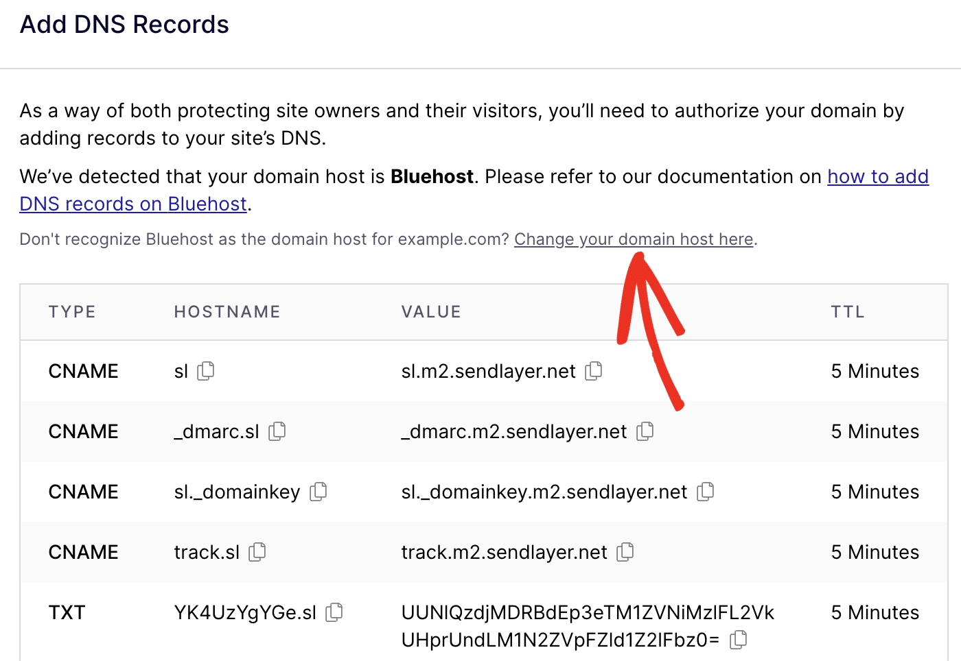 Change domain host