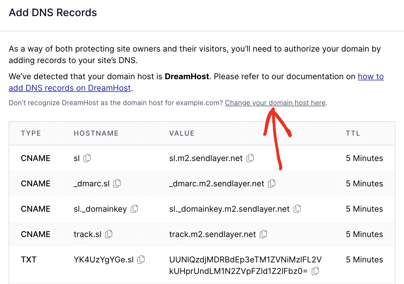 Change domain host