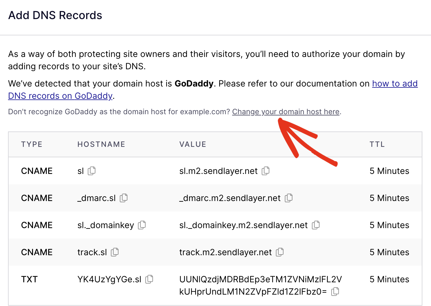 Change domain host