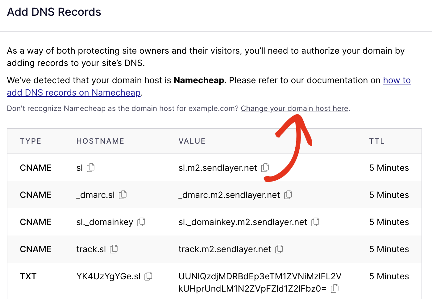 Change domain host