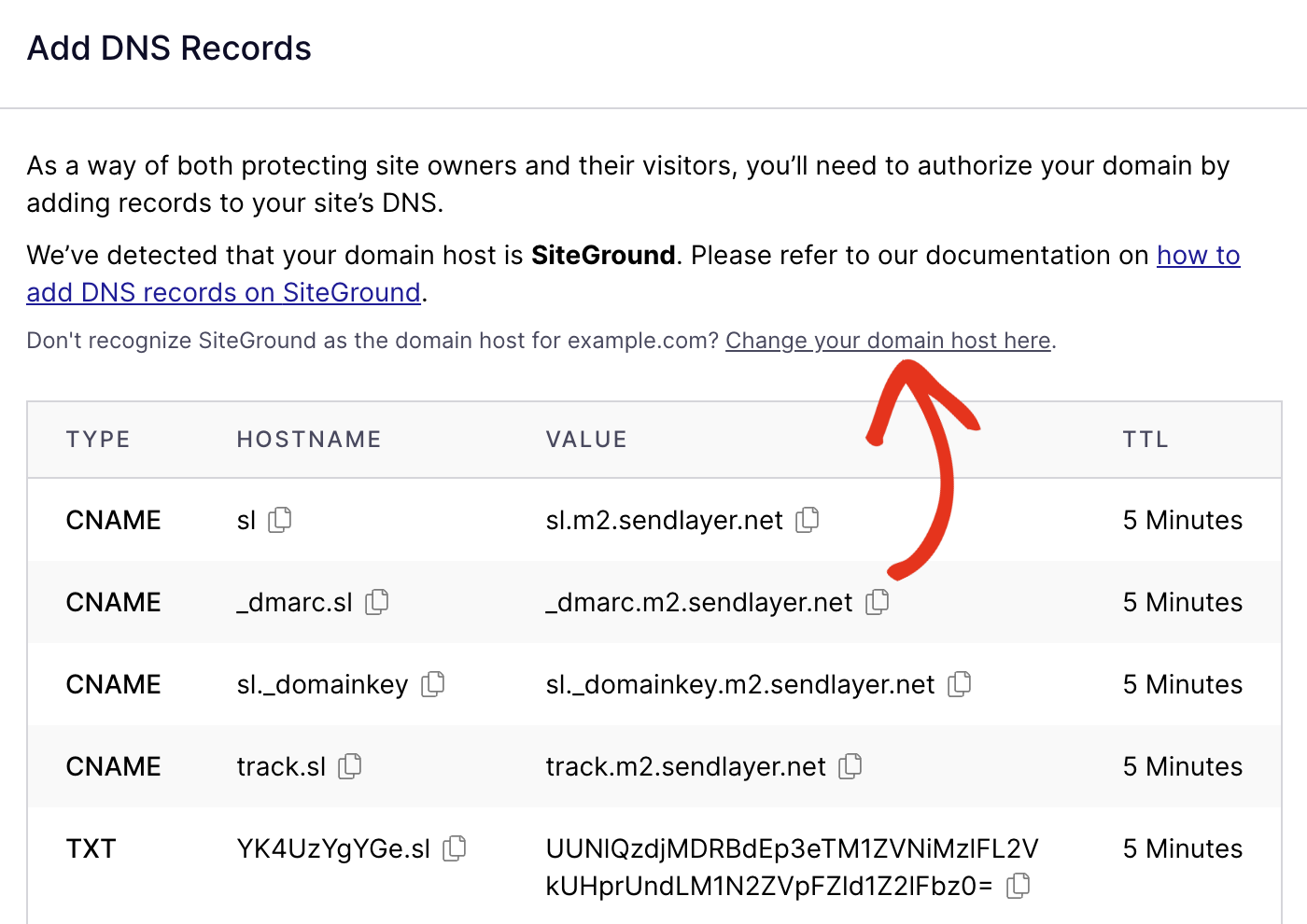 Change domain host