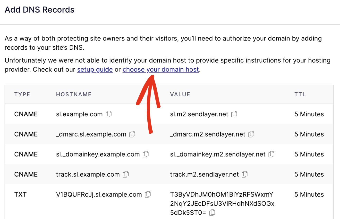 Choose domain host