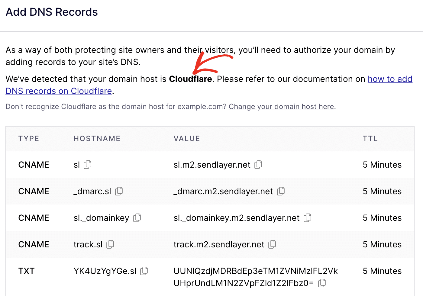 Cloudflare dns records