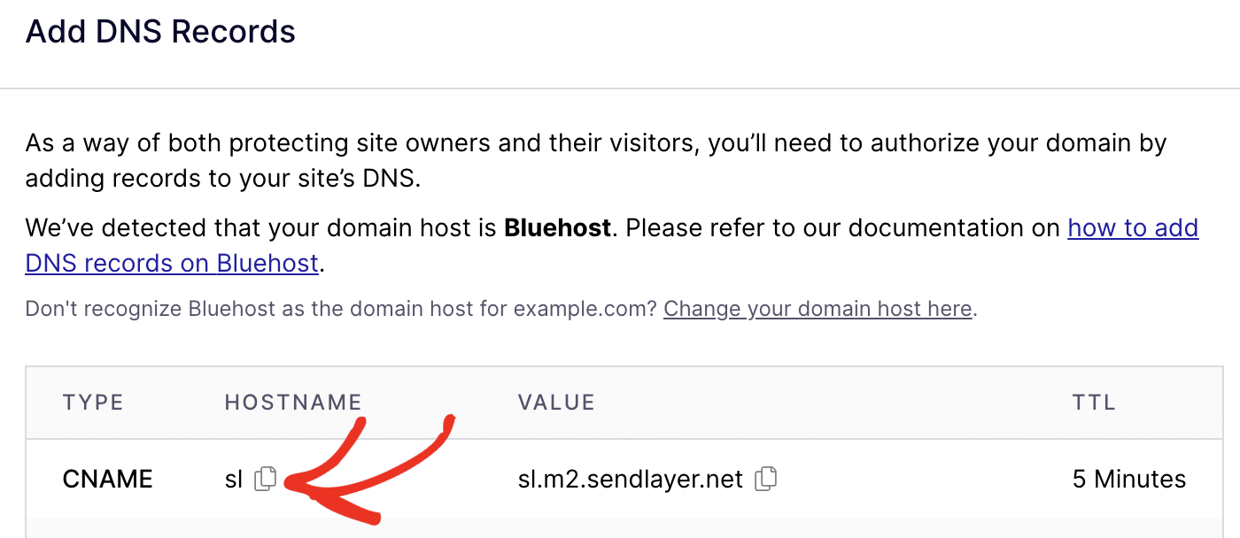 Copy hostname