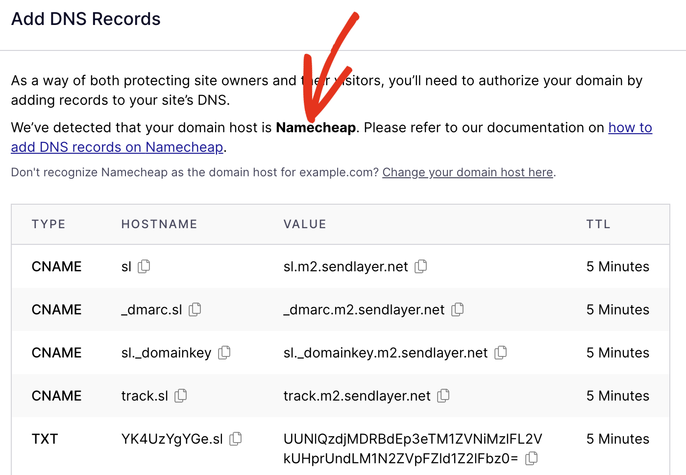 Namecheap DNS Records