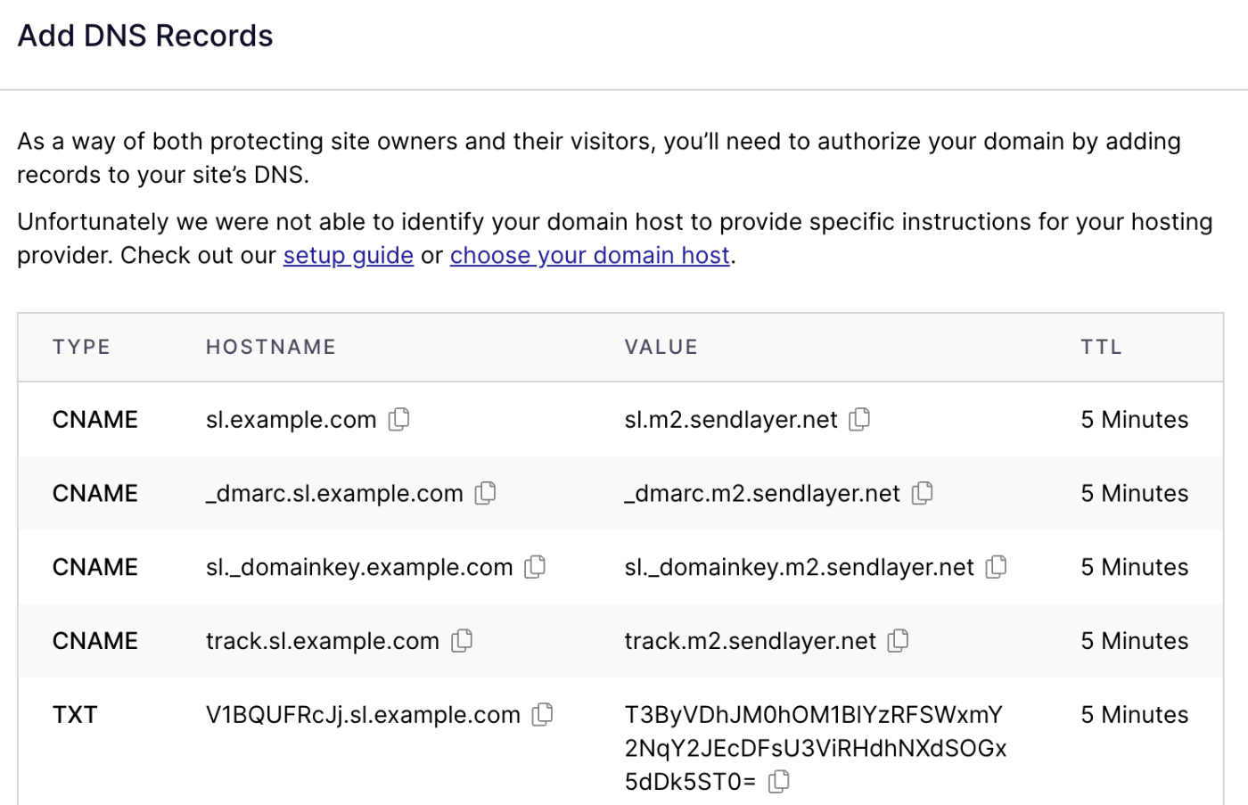 Add DNS record table