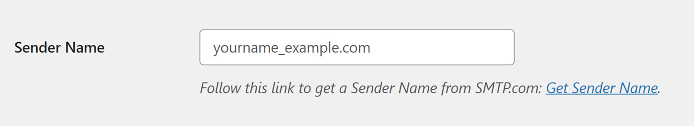 Sender Name field