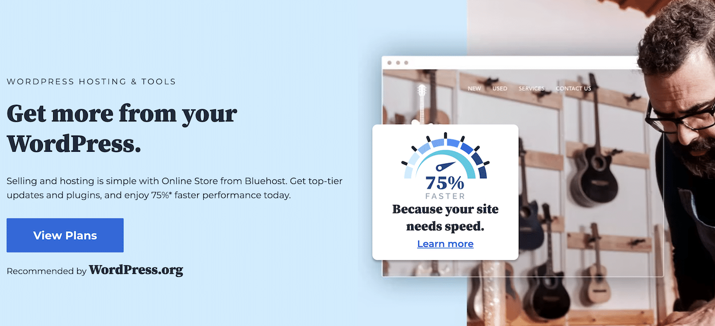 Bluehost homepage