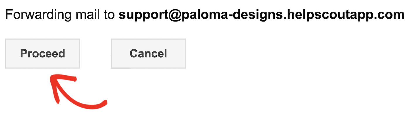 Confirm email forwarding
