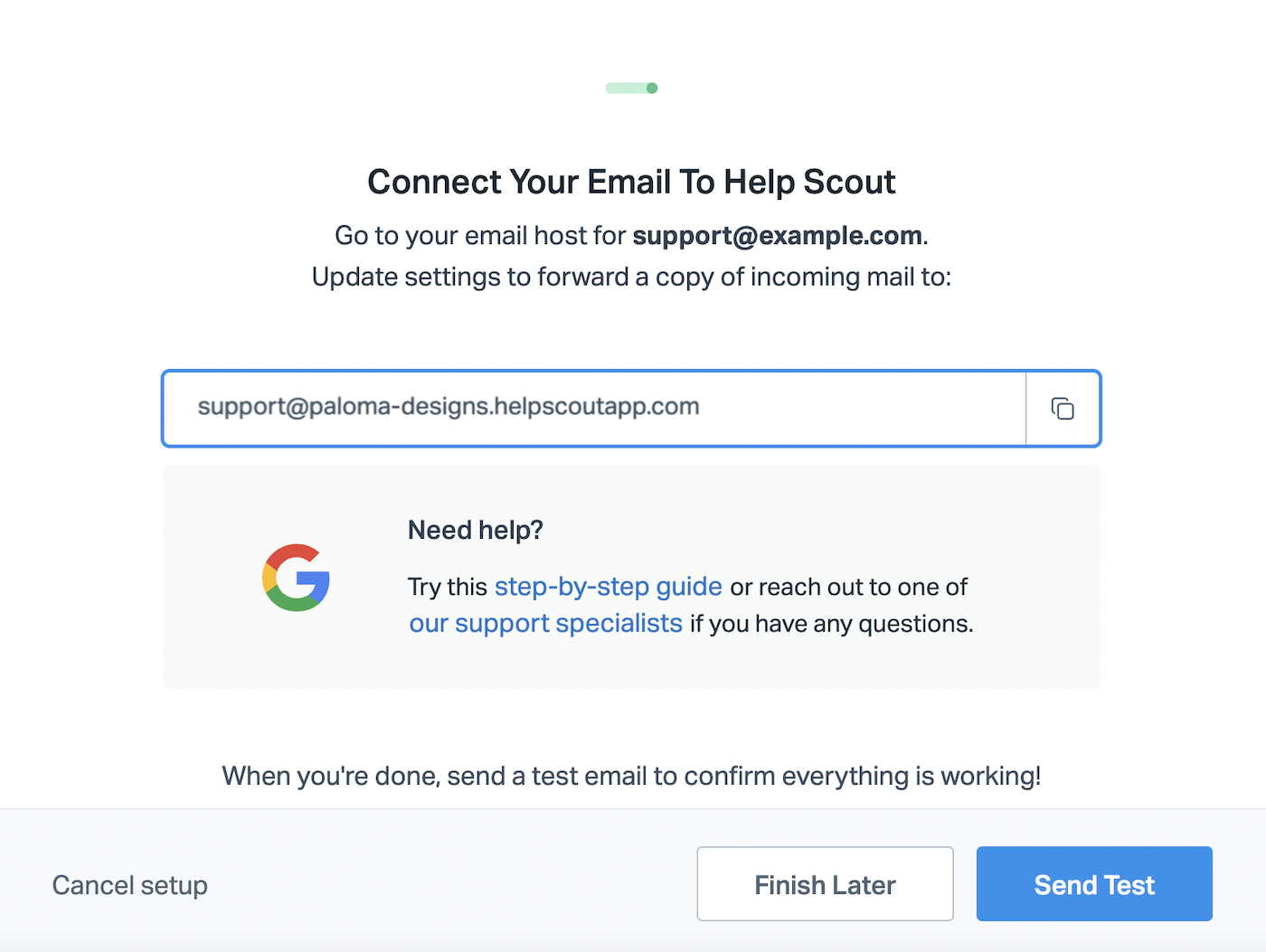 Set up email forwarding in Help Scout