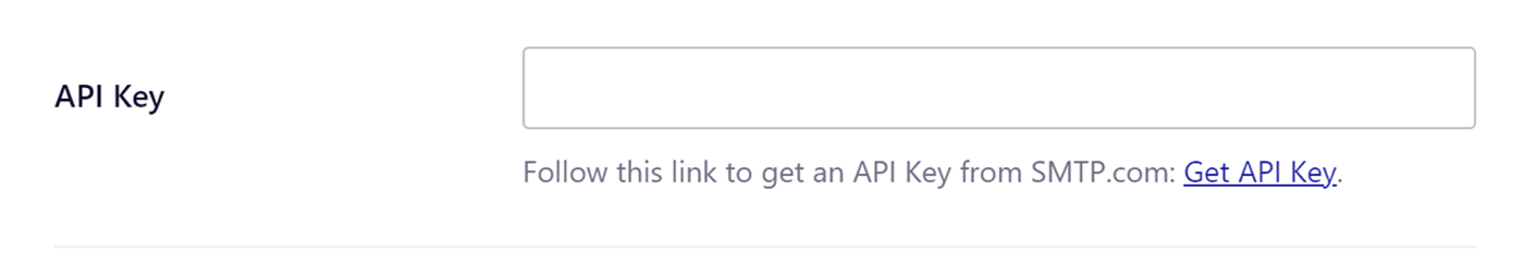 API Key field in the Easy WP SMTP plugin