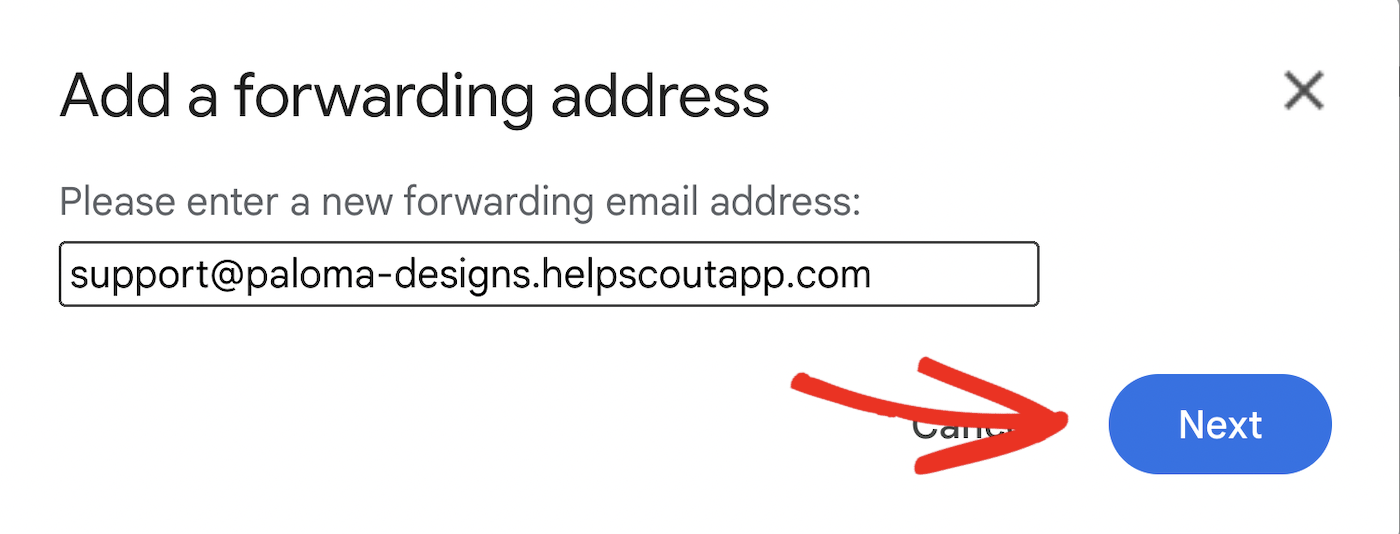 Forwarding email address