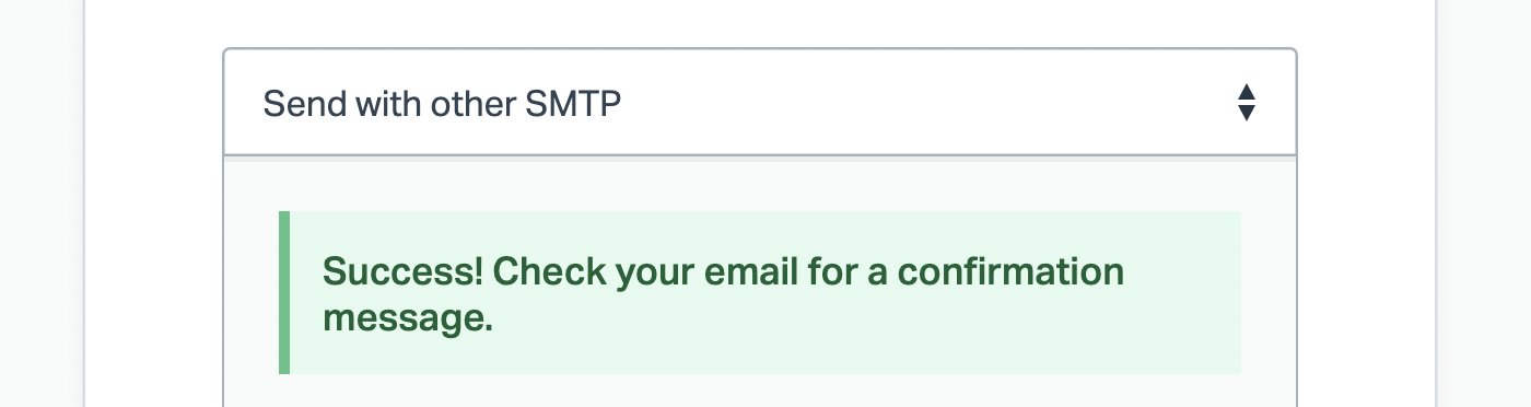 SMTP connection set up successfully