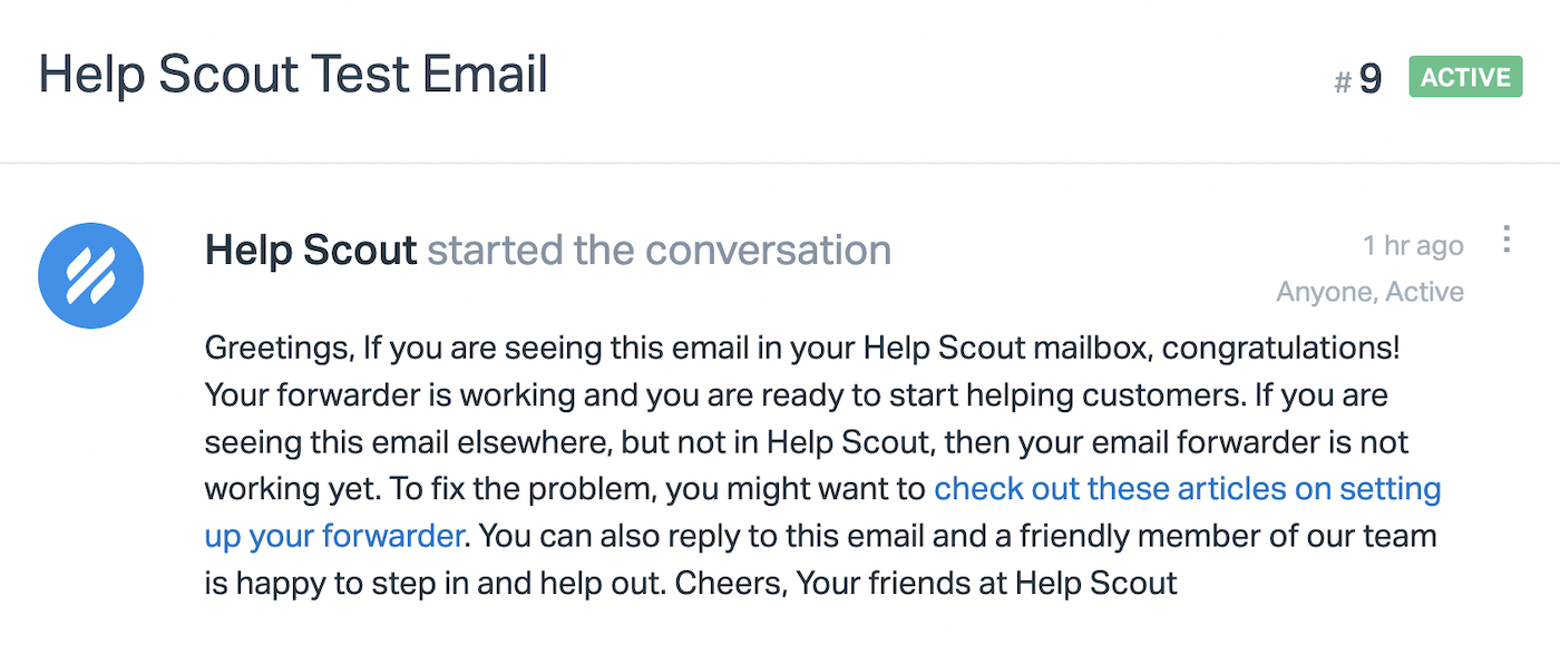 Help Scout test email