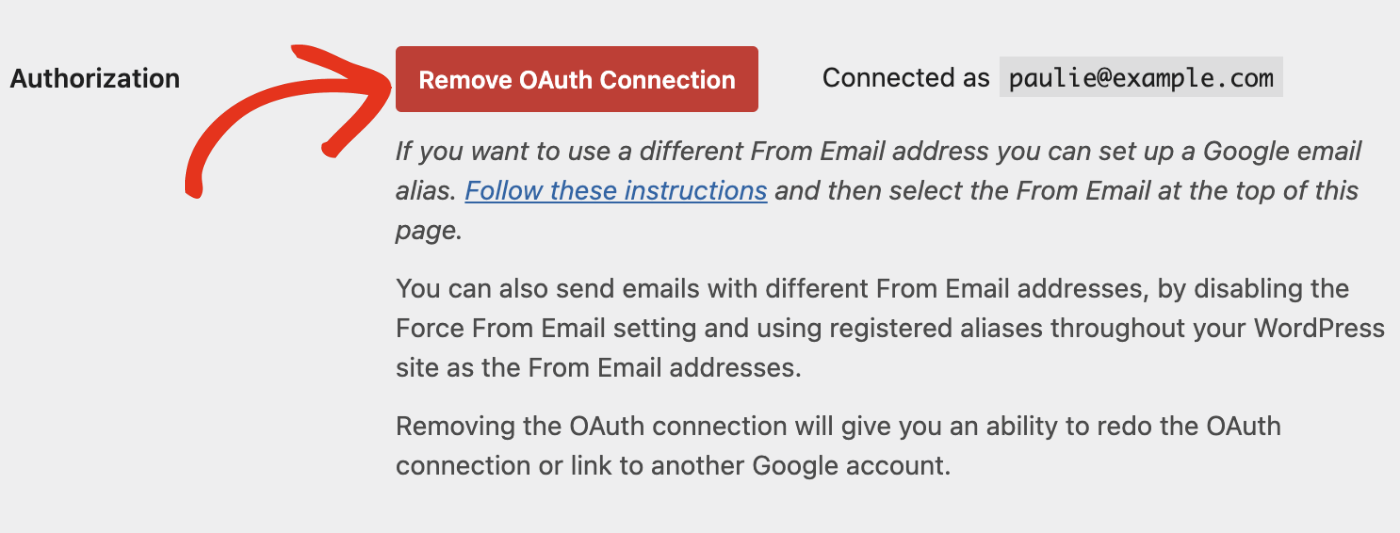 Remove OAuth Connection