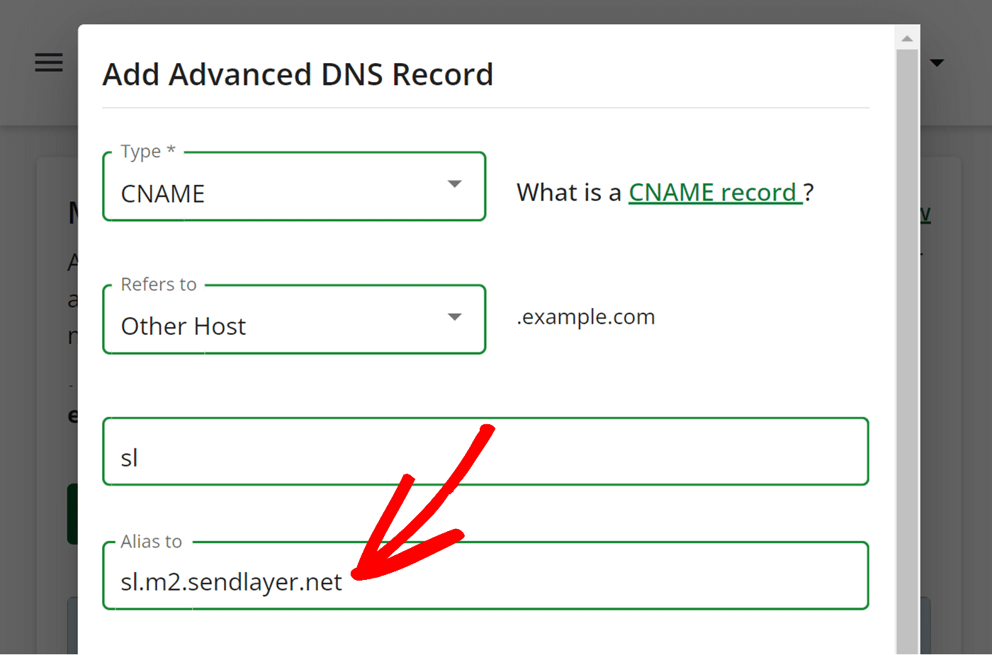 Paste Value in Alias to field