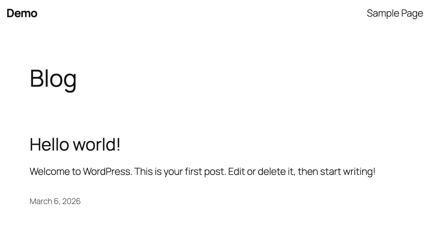 Default WordPress theme