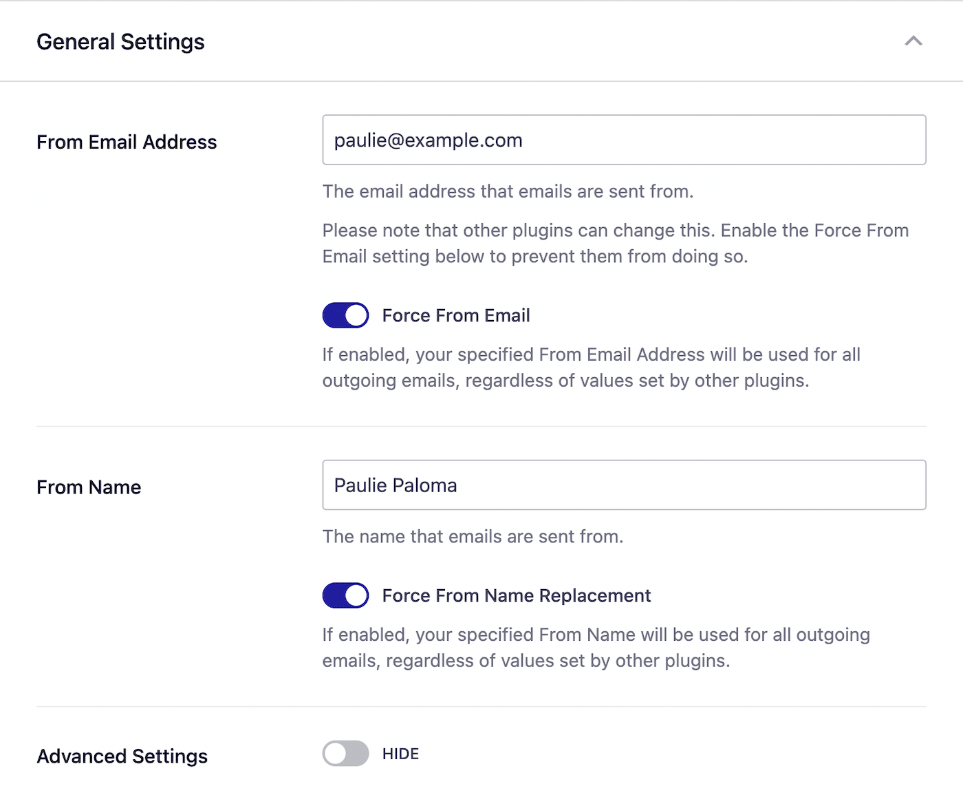 SendLayer email settings