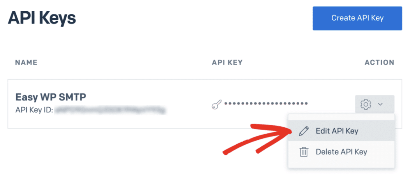 Edit SendGrid API key