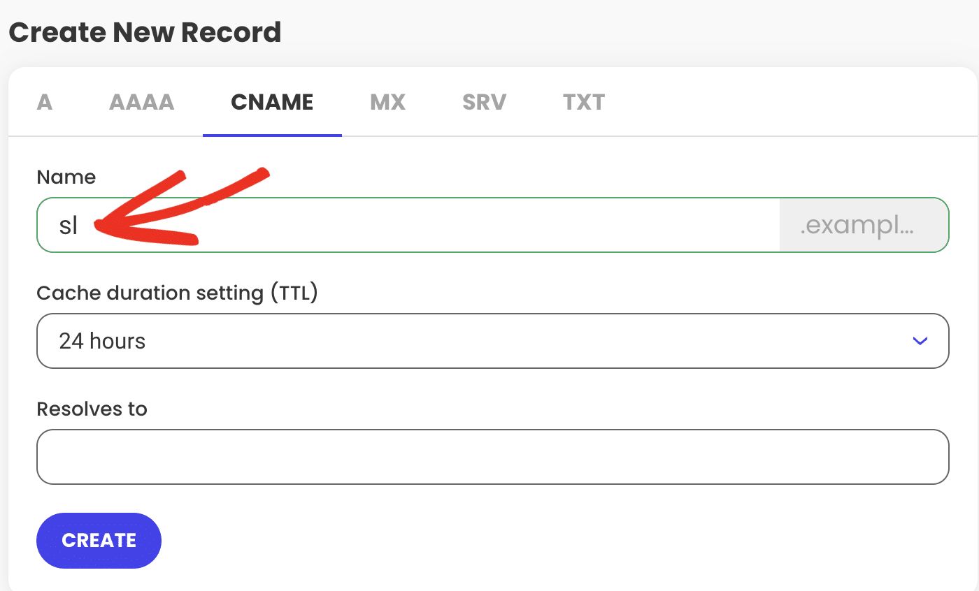 Add hostname to name field in SiteGround