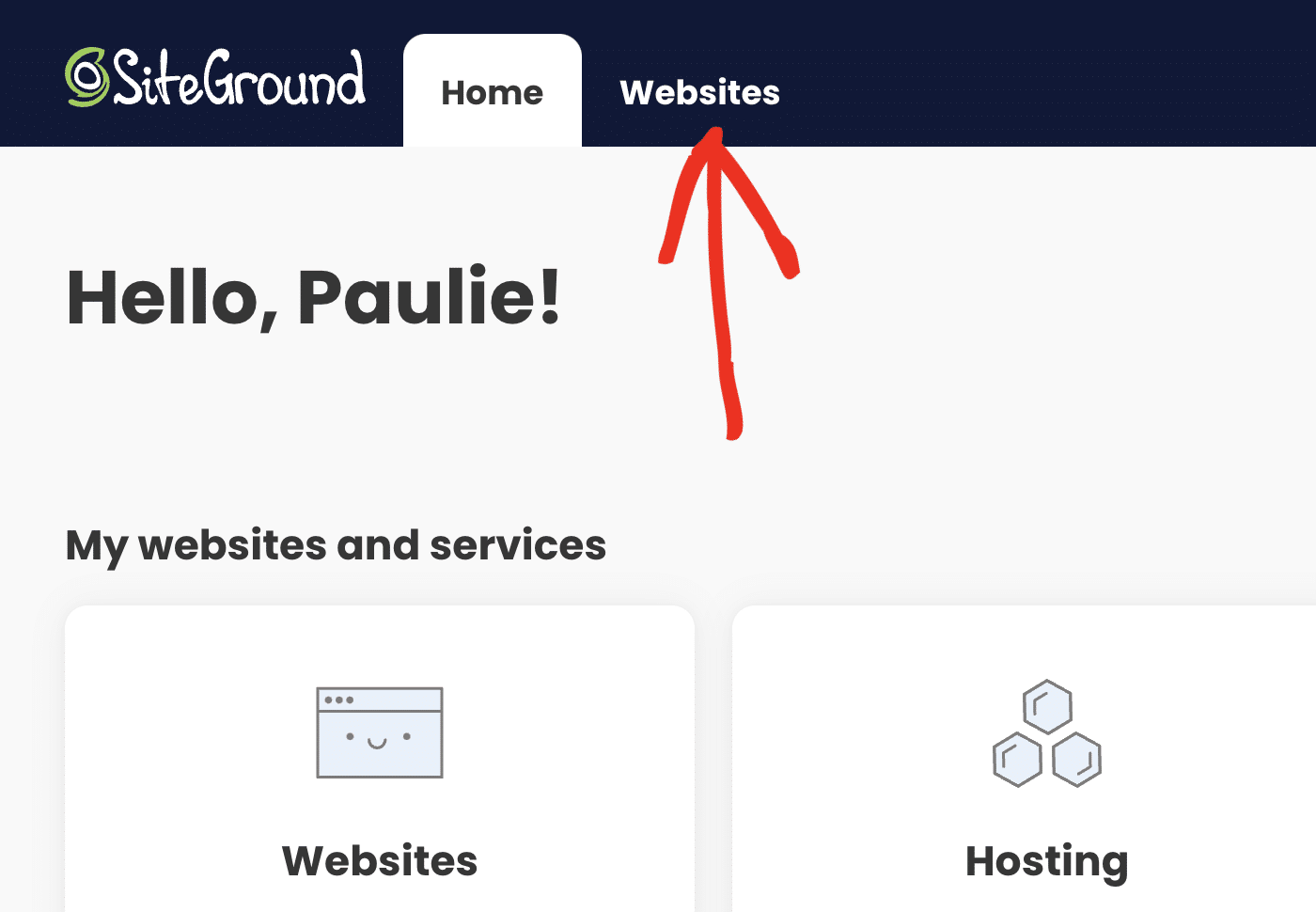 Select Websites tab