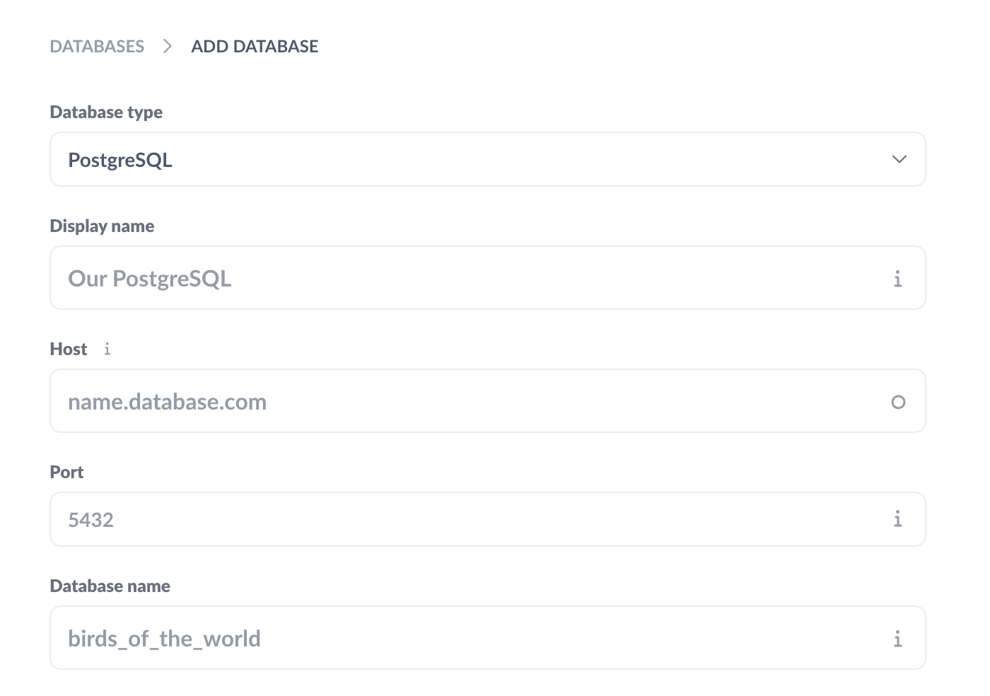 Add database to Metabase