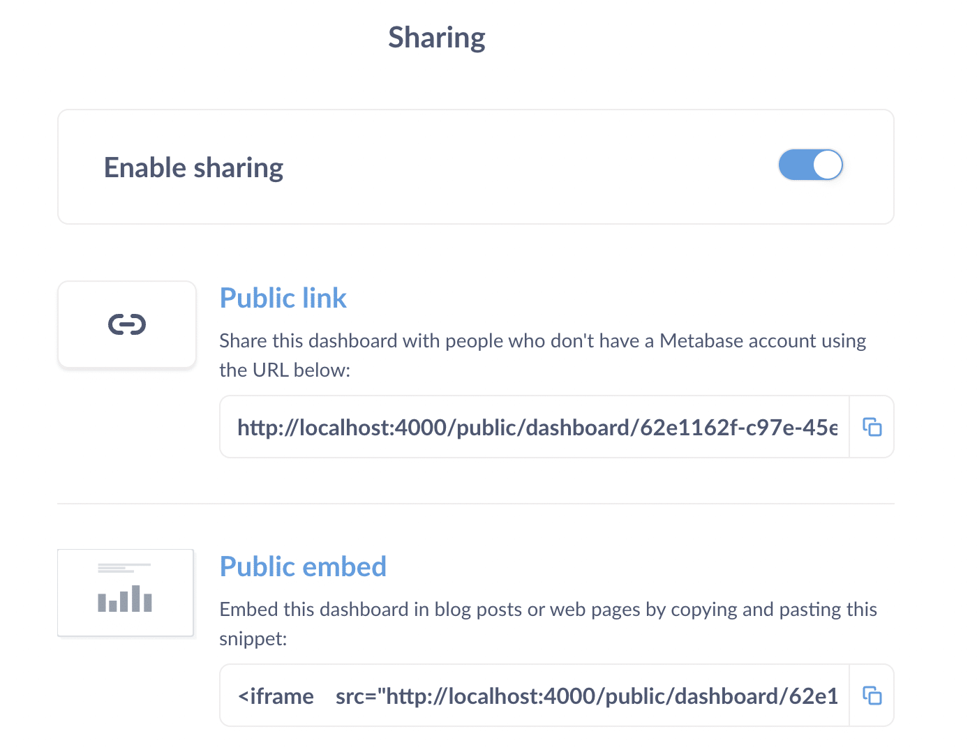 Enable Public Sharing