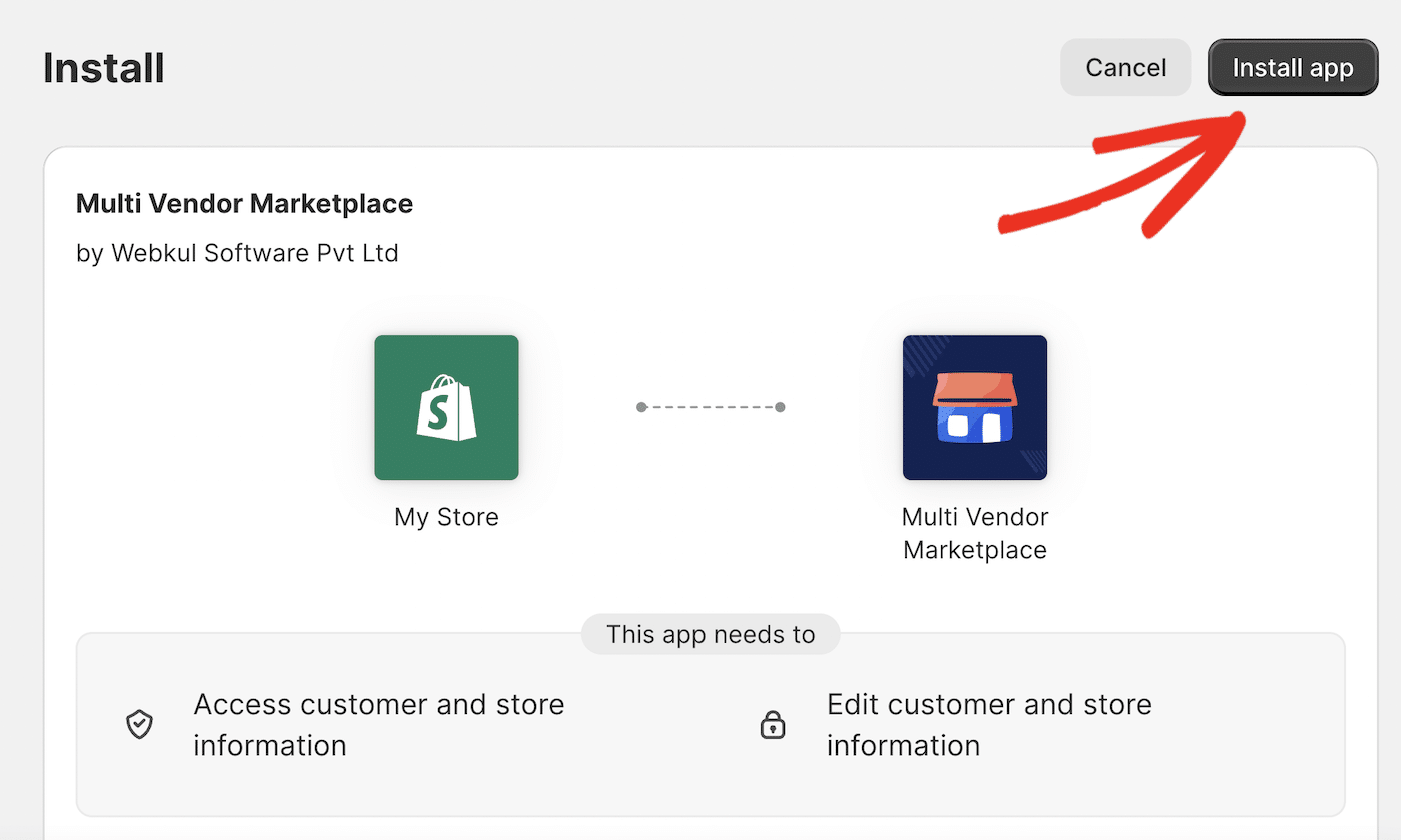 Install Multi Vendor Marketplace App