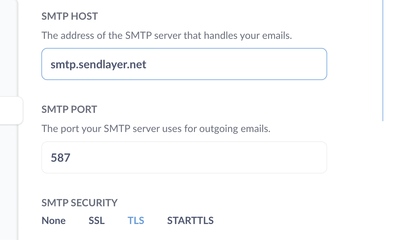 Metabase SMTP credentials