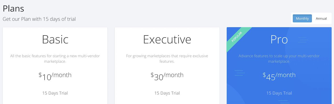 Multi Vendor Marketplace Plans