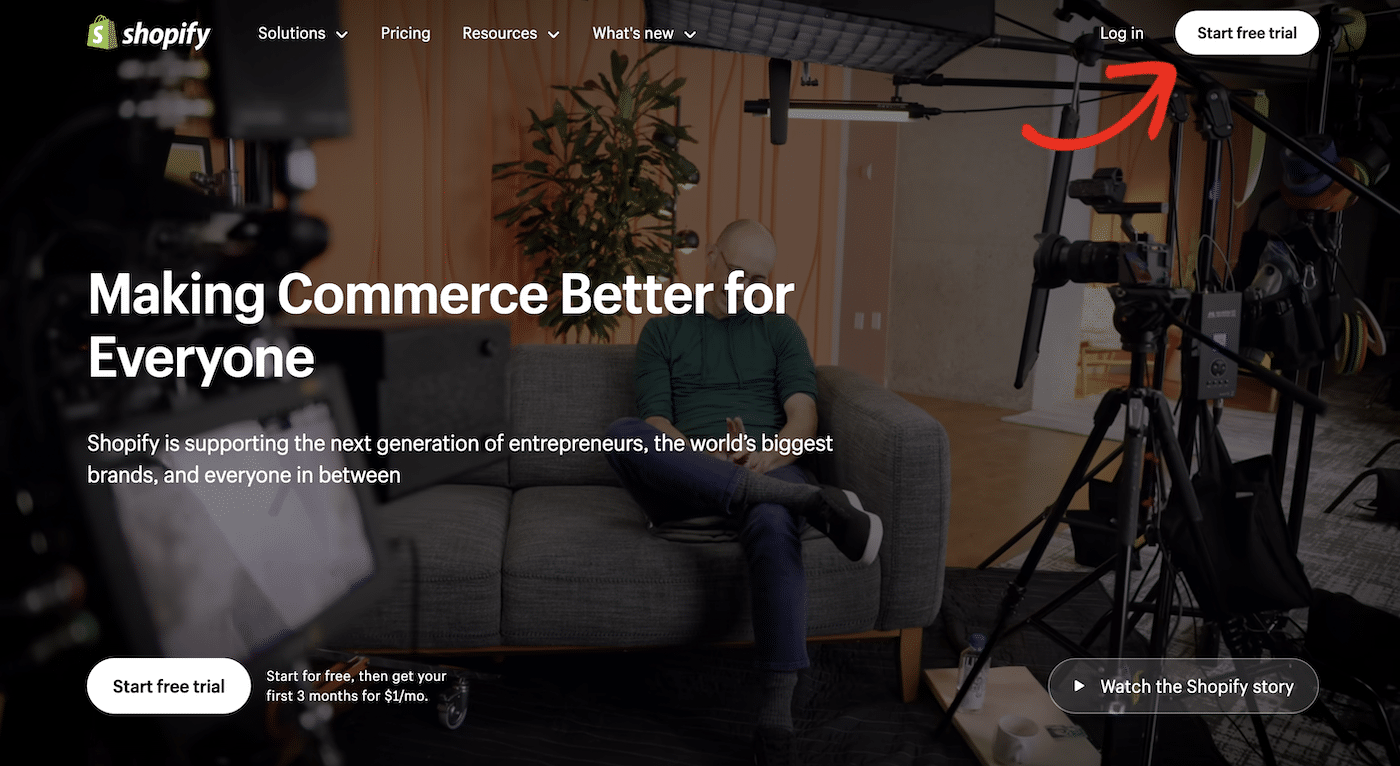 Shopify homepage