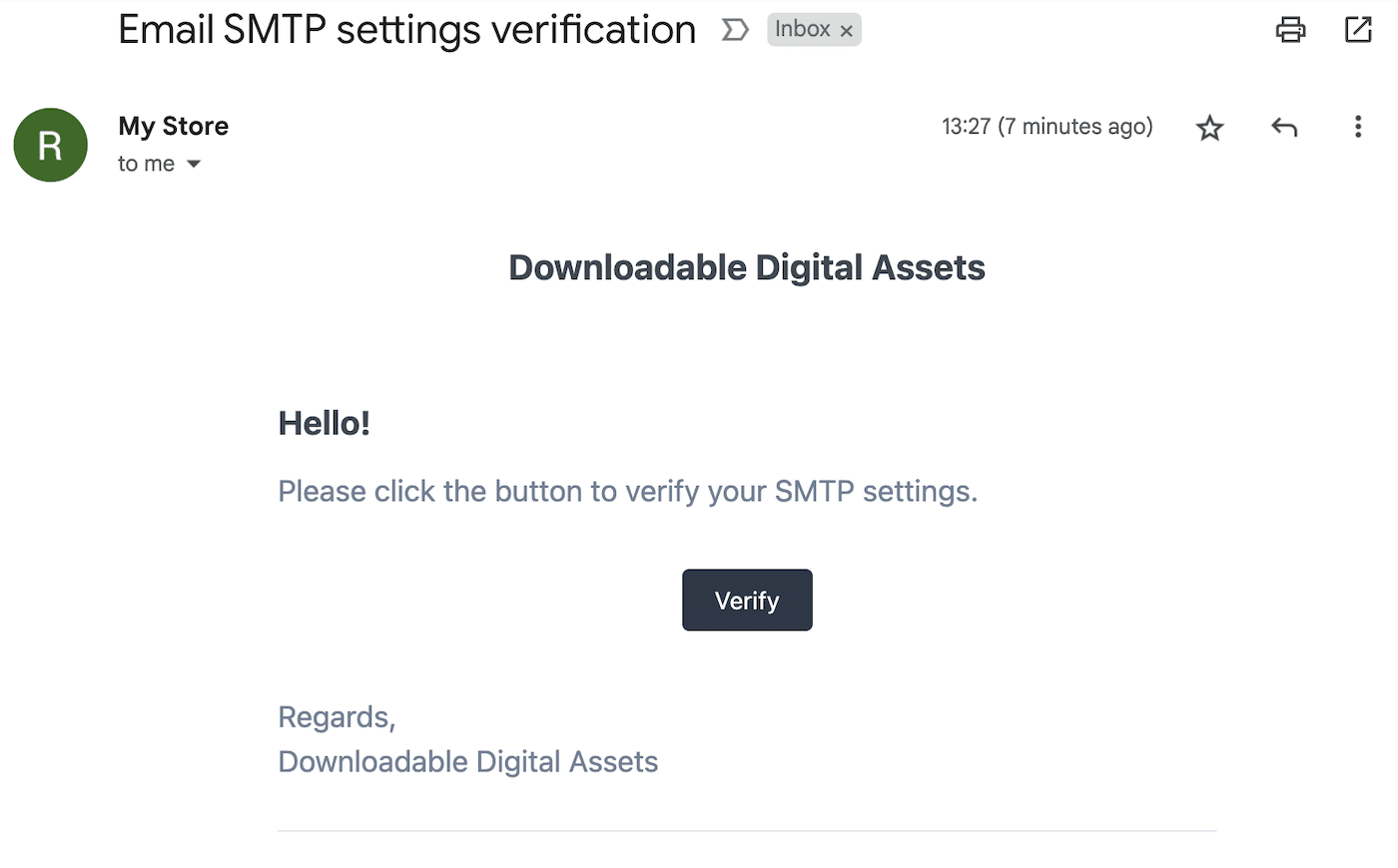 DDA SMTP email verification