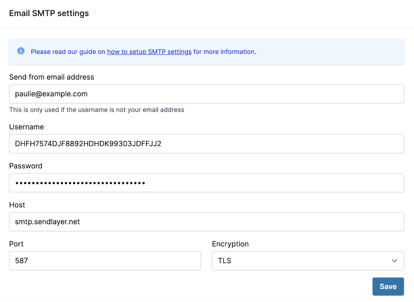 DDA SMTP Settings