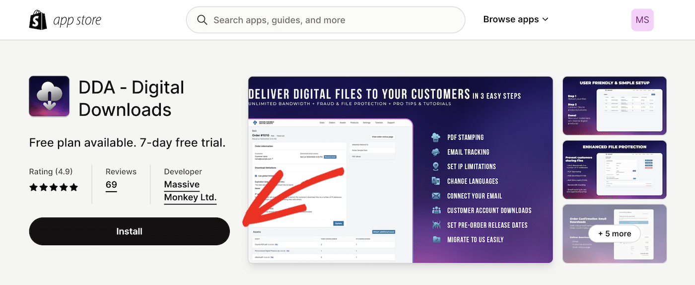 Sell digital products on Shopify with Downloadable Digital Assets (DDA)