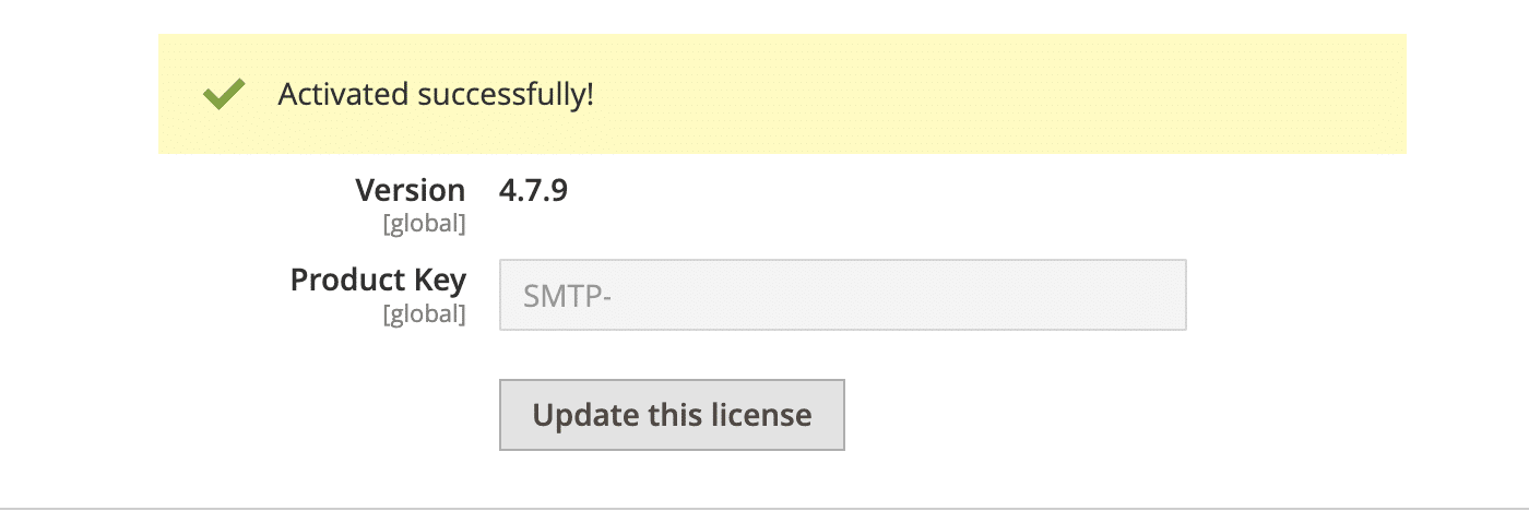 SMTP Extension Activated