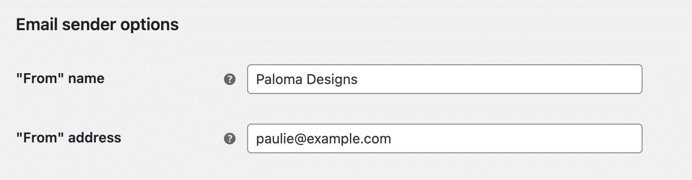 WooCommerce Email Sender Options