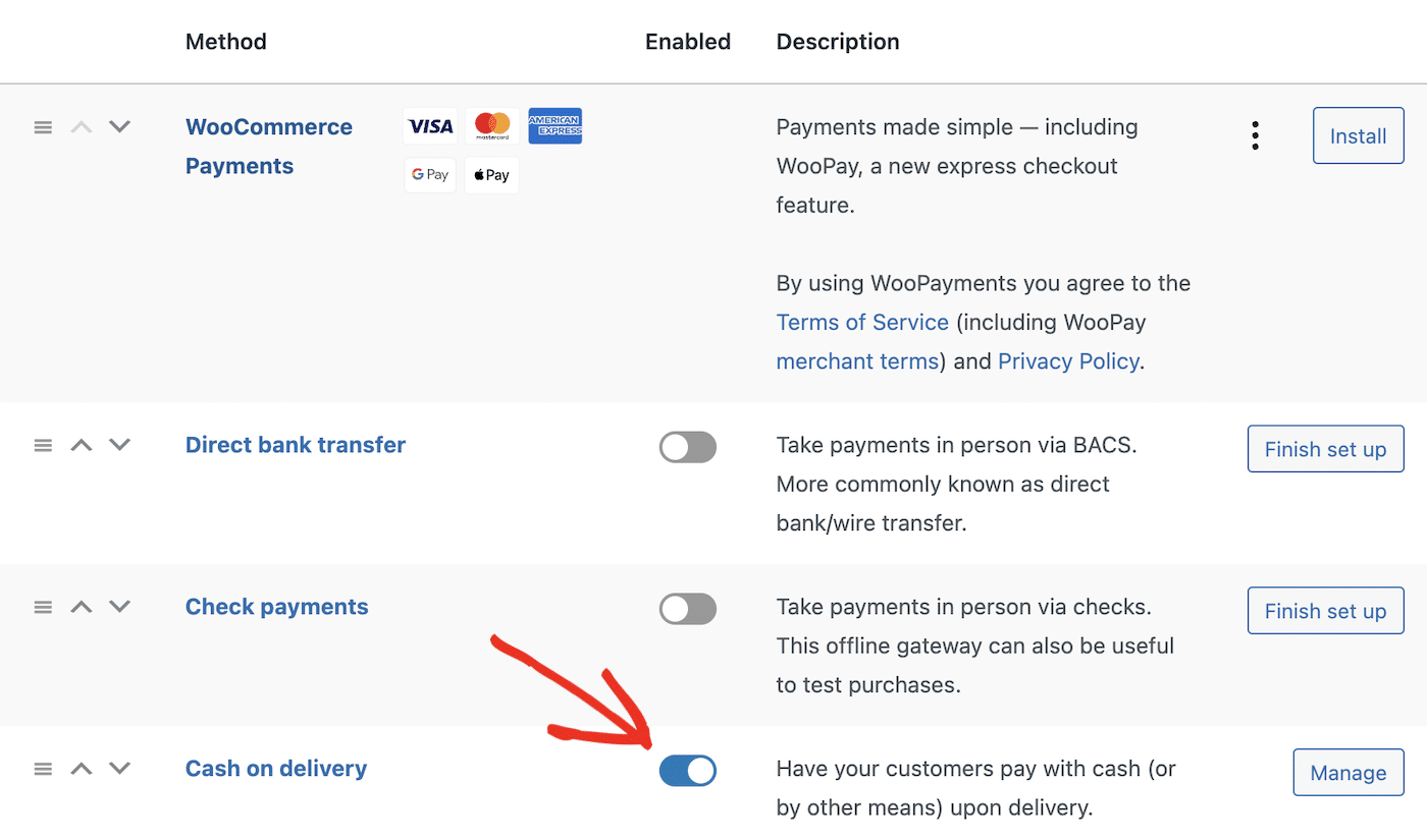 WooCommerce Payment Options