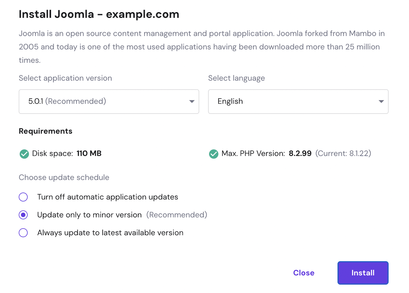 Install Joomla 