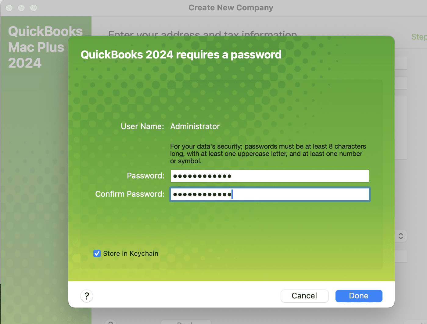 Add QuickBooks Password