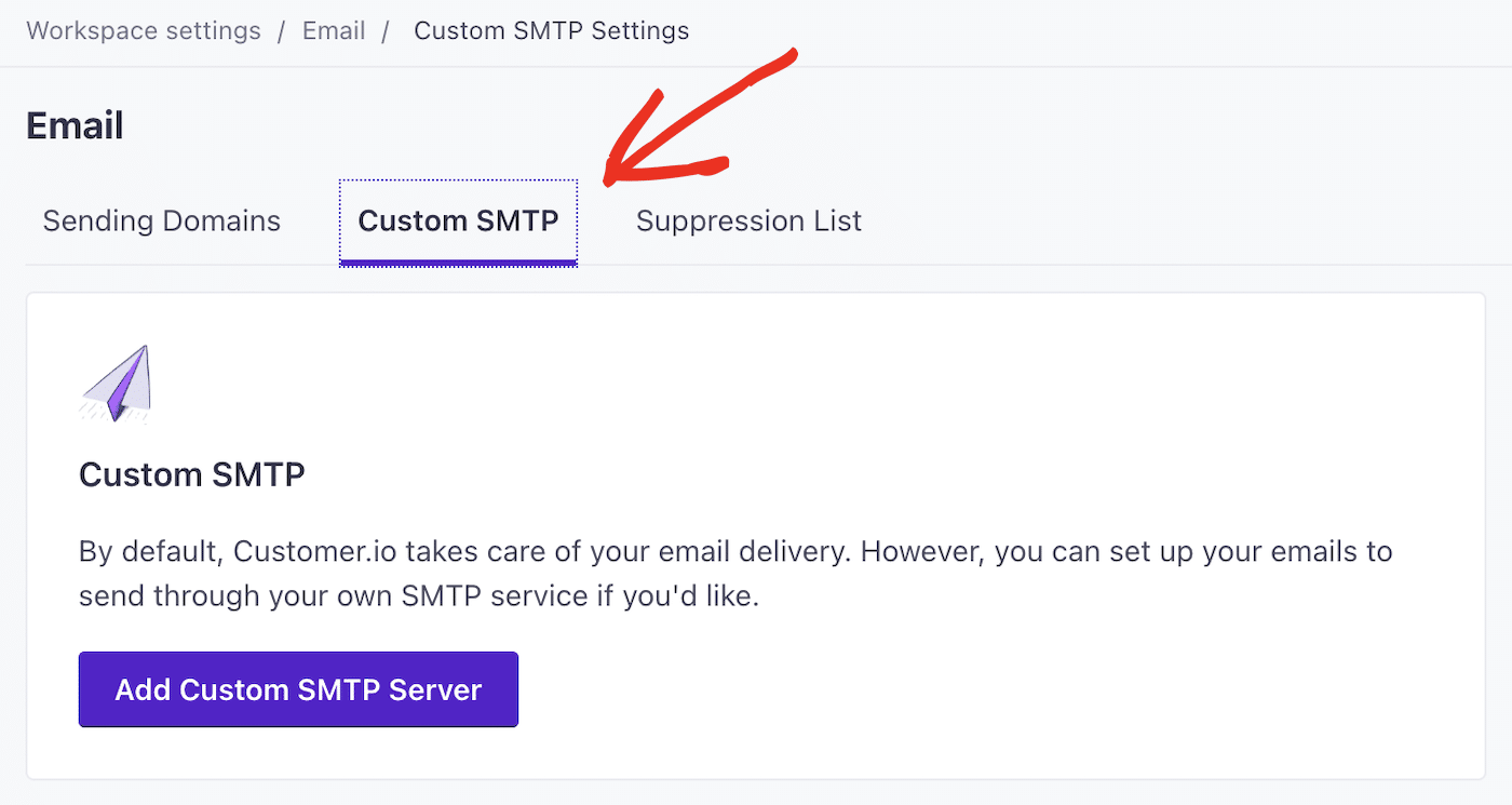 Add Custom SMTP
