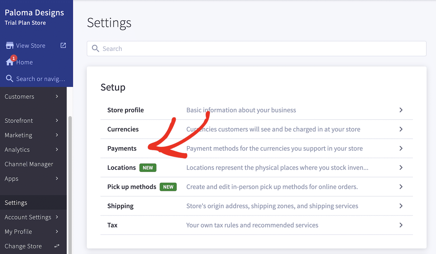 BigCommerce Payment Settings